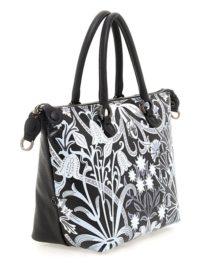 Gabs Zaino Trasformabile Hobo Shopper Tote Bauletto Stampa Arte Nero Pelle 4