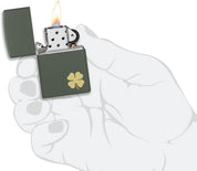 Zippo Accendino Antivento Four Leaf Clover Quadrifoglio Verde Unisex 49796