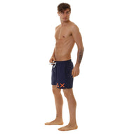 Sun68 Costumi da Bagno Swim Pant Side Solid Big Logo Blu