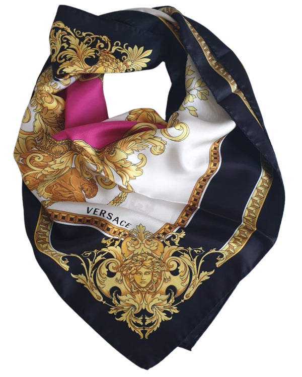 Versace Foulard Stola Pashmina Seta Multicolore