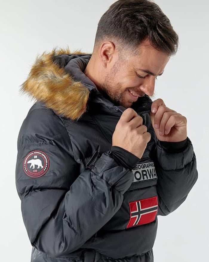 Geographical Norway Giubbotto Imbottito Parka Grigio Uomo piumino Brice 3