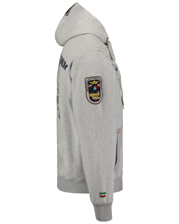 Geographical Norway Felpa Con Cappuccio Con Zip Intera Grigio Uomo 5