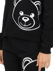 Moschino Underbear Hoodie Teddy Bear Logo Cotton Black