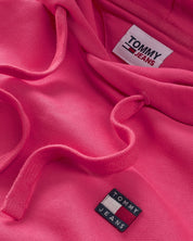 Tommy Jeans TJM Relaxed Fit Hoodie with Badge in Pink Cotton