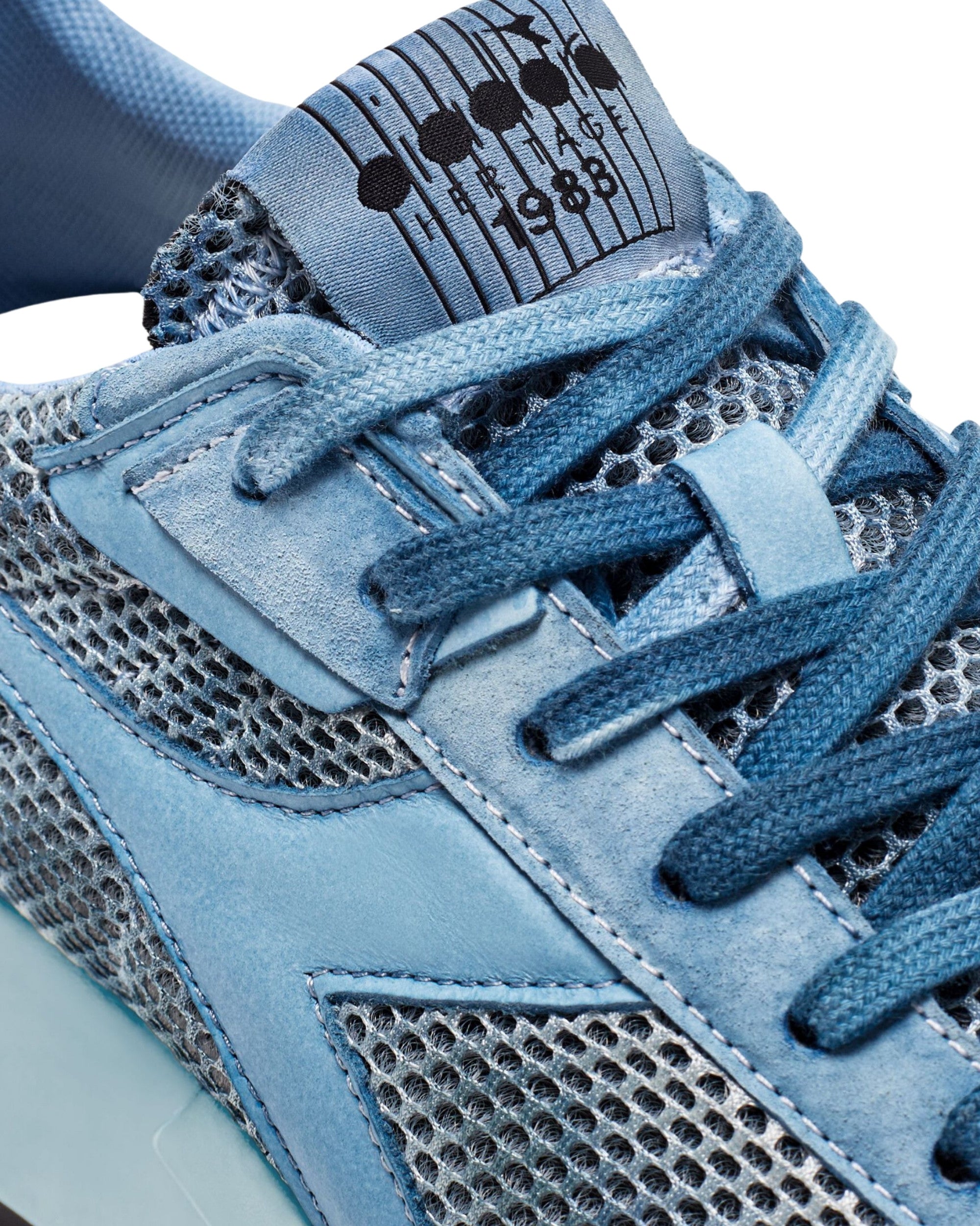 Diadora Heritage Low Mercury Elite Dip-Dye Sneaker in Tie-Dye Light Blue Leather