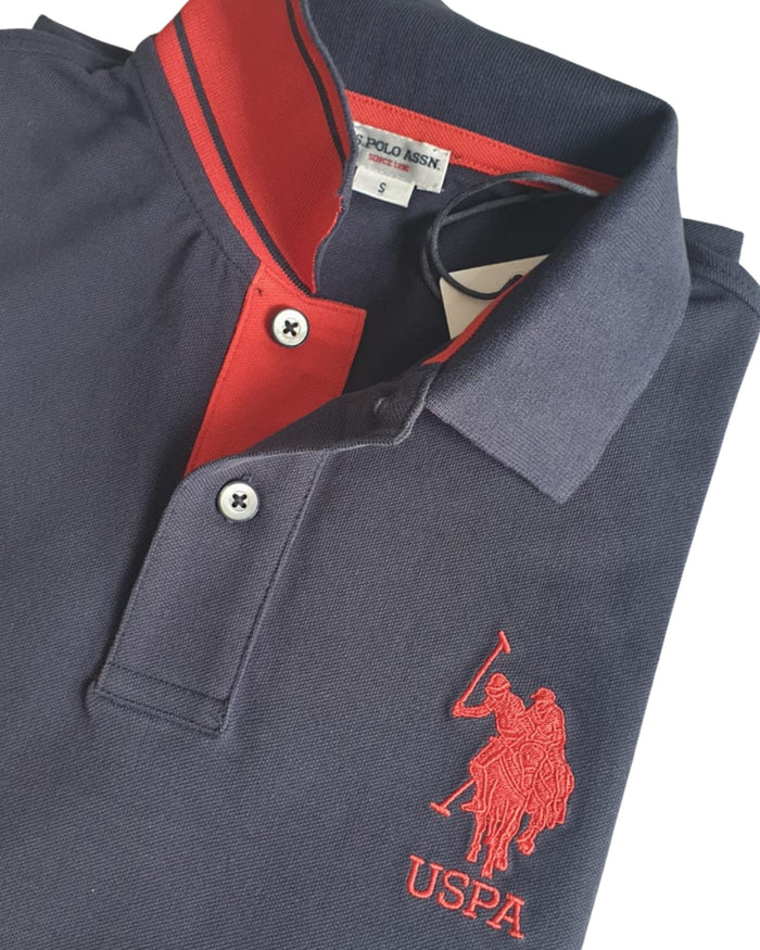 U.S. Polo Assn. T-Shirt Numero Blu in Cotone 5