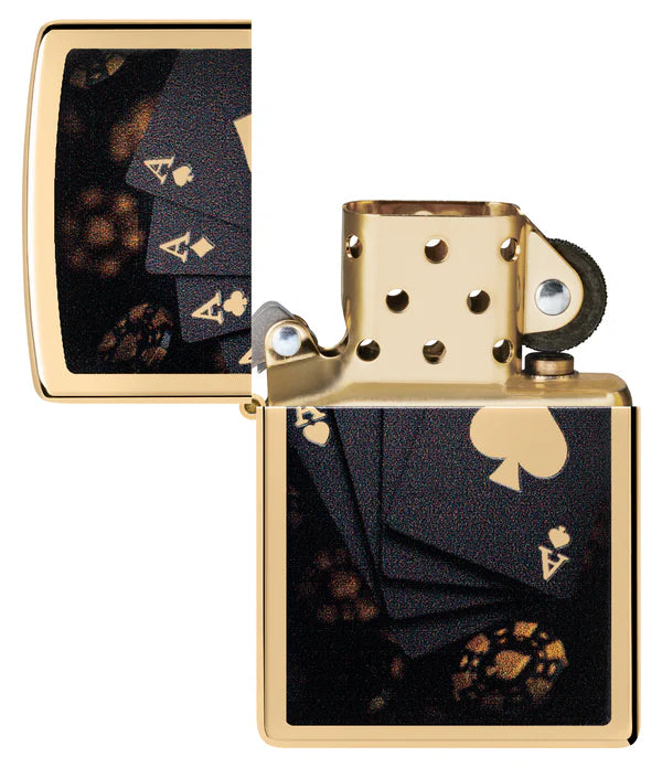 Zippo accendino ricaricabile antivento Made in USA Poker di Assi 47141