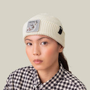 Goorin Bros. Cuffia Beanie 'The Lone Wolf' in Misto Acrilico Bianco Avorio Unisex