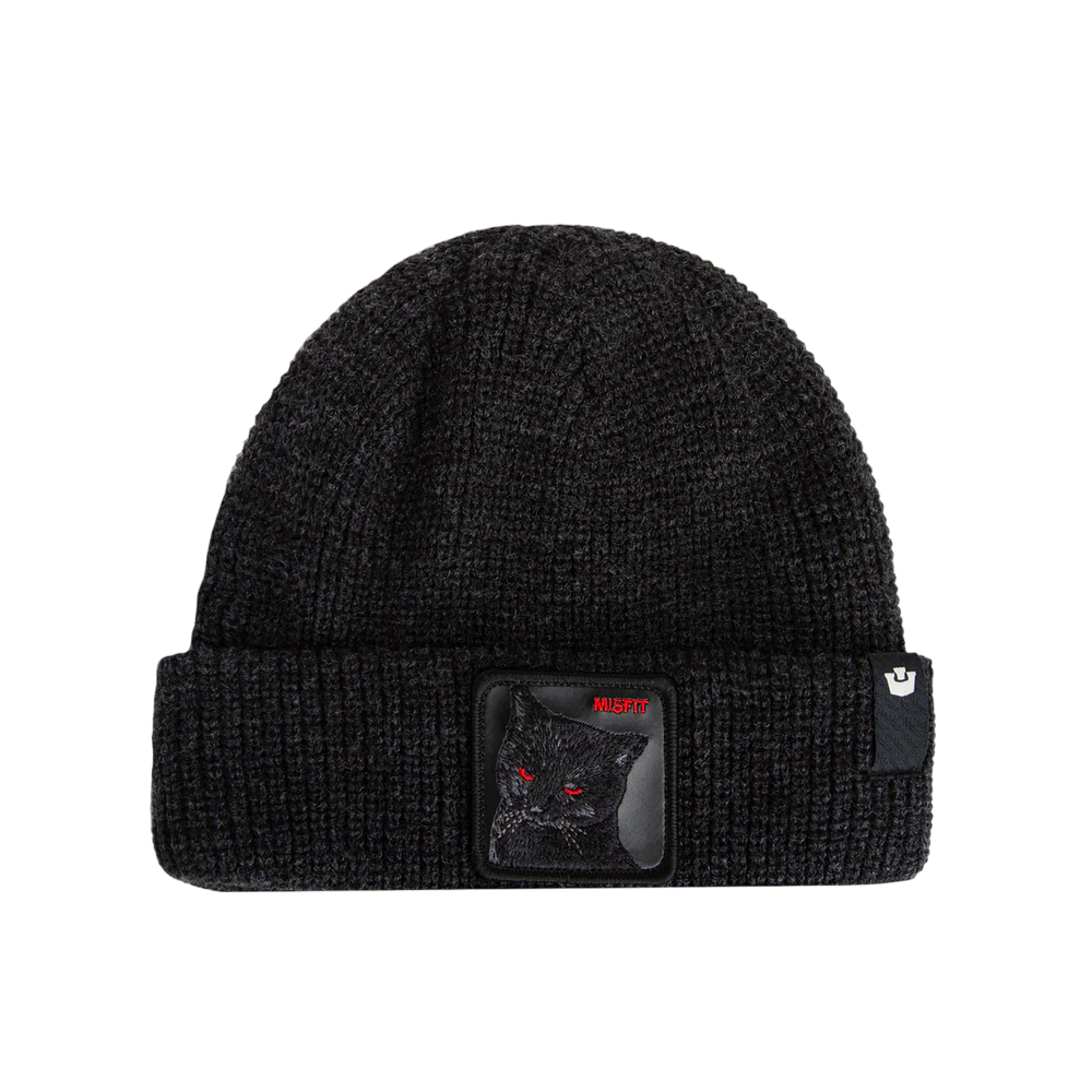 Goorin Bros. Cuffia Beanie 'Misfit Cat' in Misto Acrilico Nero Unisex