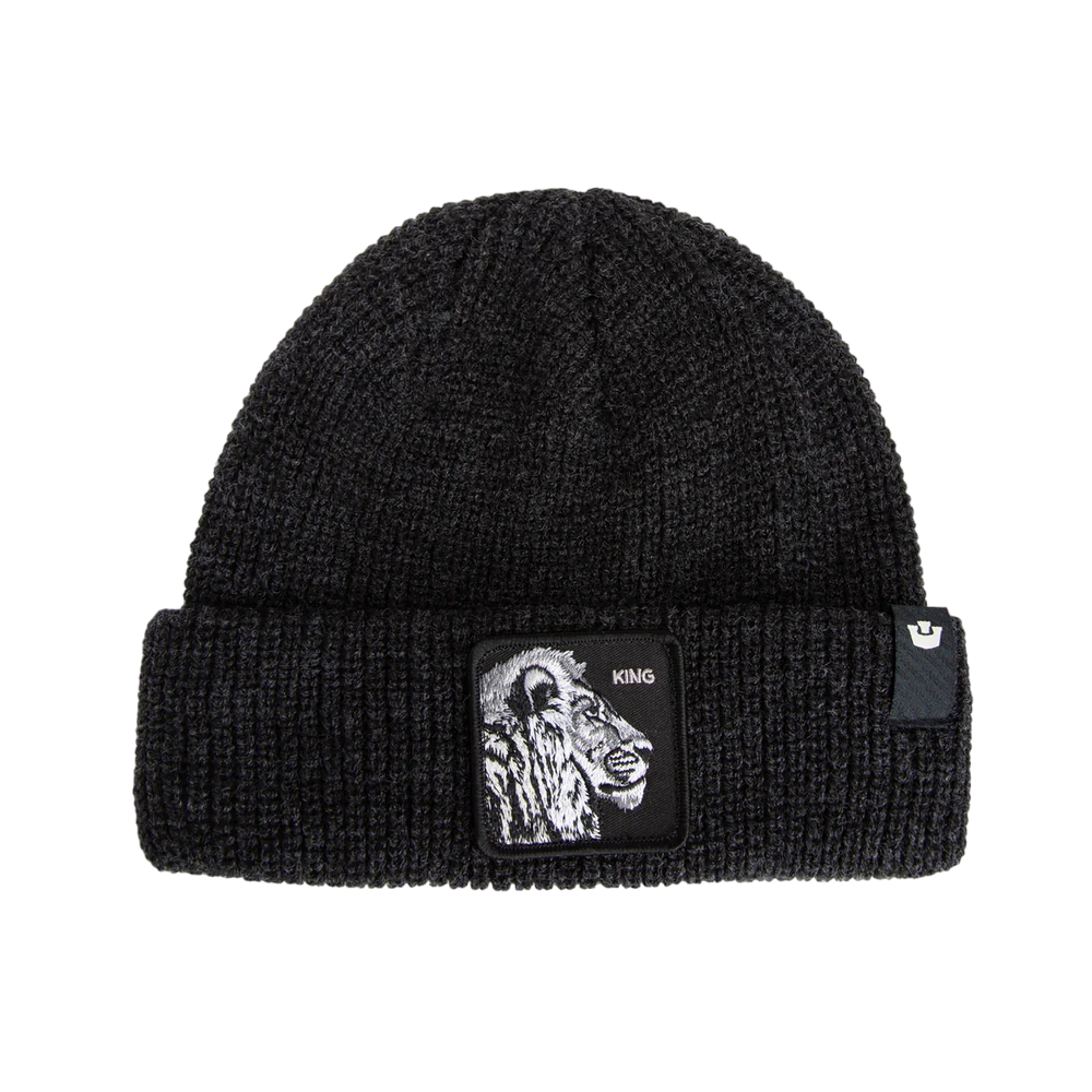 Goorin Bros. Cuffia Beanie 'The White Lion' in Misto Acrilico Nero Unisex