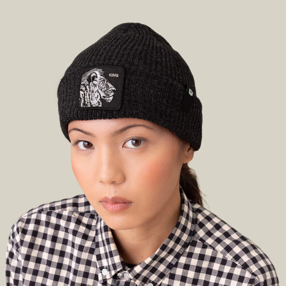 Goorin Bros. Cuffia Beanie 'The White Lion' in Misto Acrilico Nero Unisex