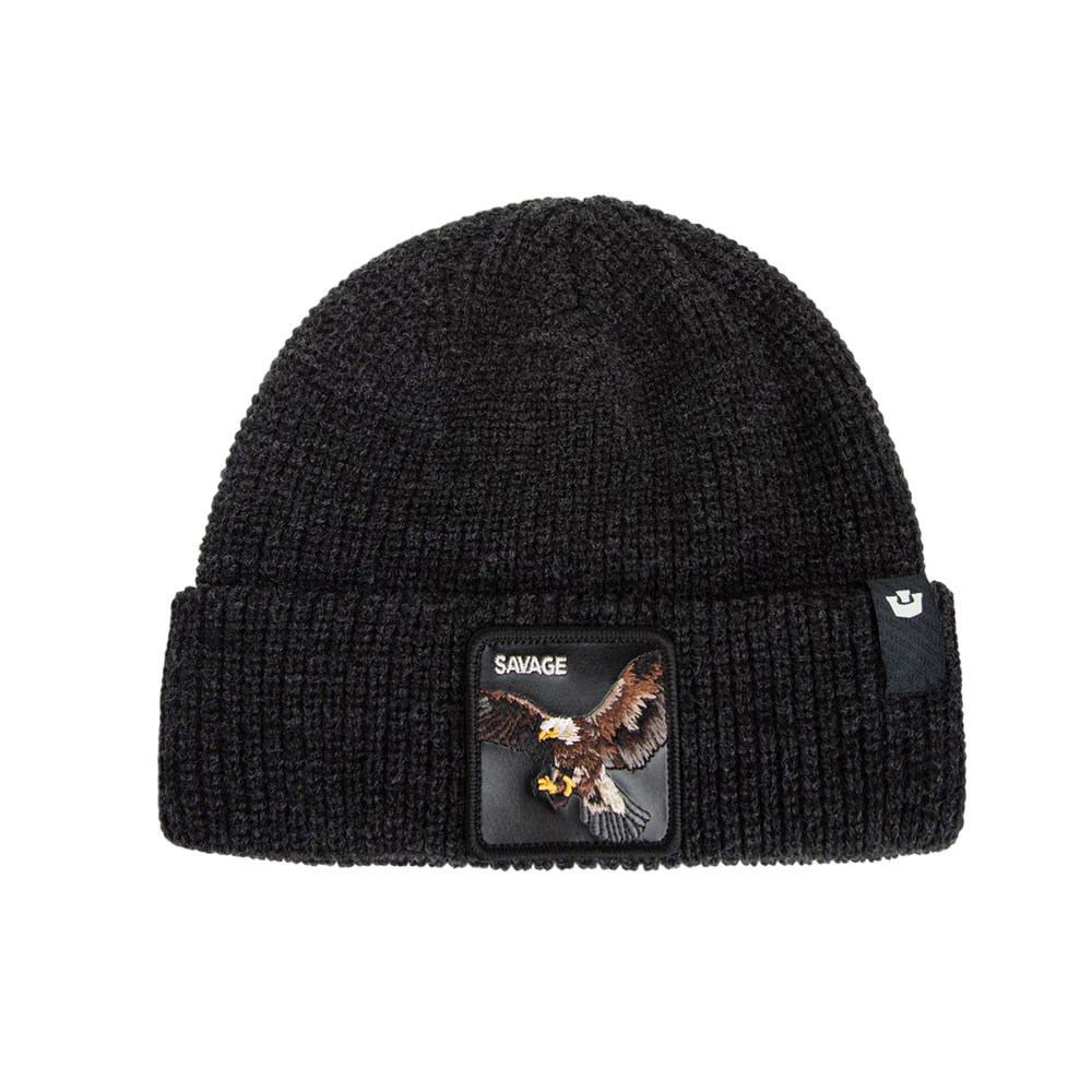 Goorin Bros. Cuffia Beanie 'Savage Eagle' in Misto Acrilico Nero Unisex