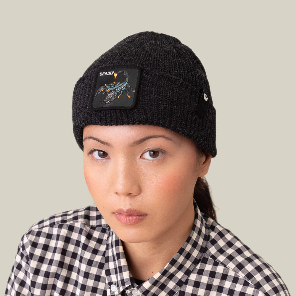 Goorin Bros. Cuffia Beanie 'Deadly Scorpion' in Misto Acrilico Nero Unisex