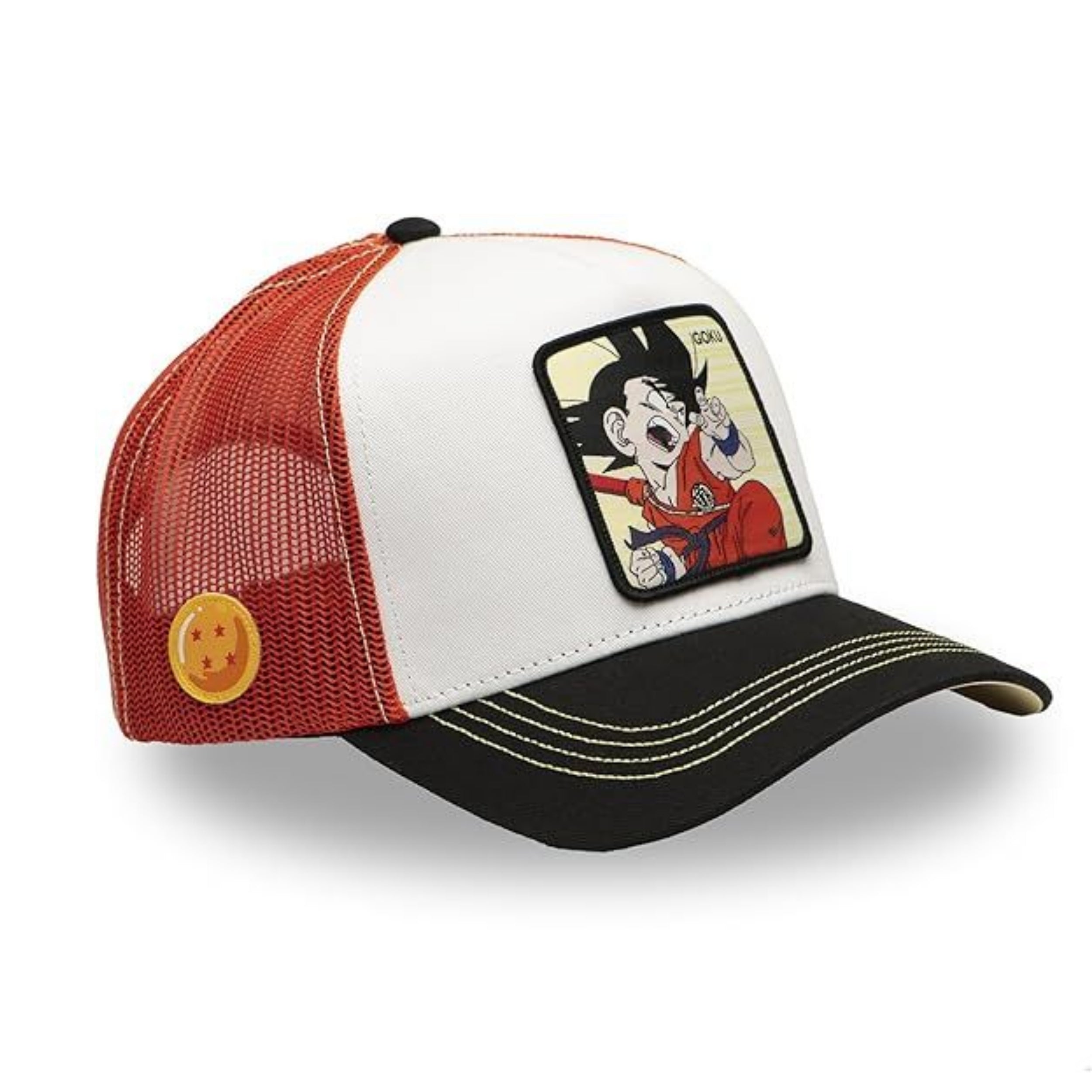 Capslab Cappellino con Visiera Collezione Dragon Ball Misto Cotone Bianco Nero Unisex