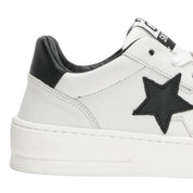 2Star Scarpe Sneakers Made in Italy artigianali New Star Pelle donna Bianco Nero