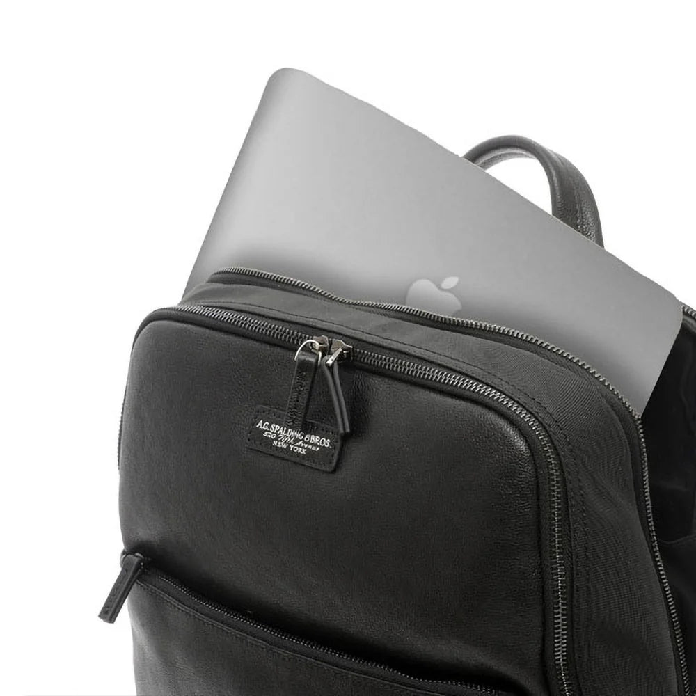 A.g.spalding&bros. Zaino Steel Rivet in Nylon e Pelle Nero 309391