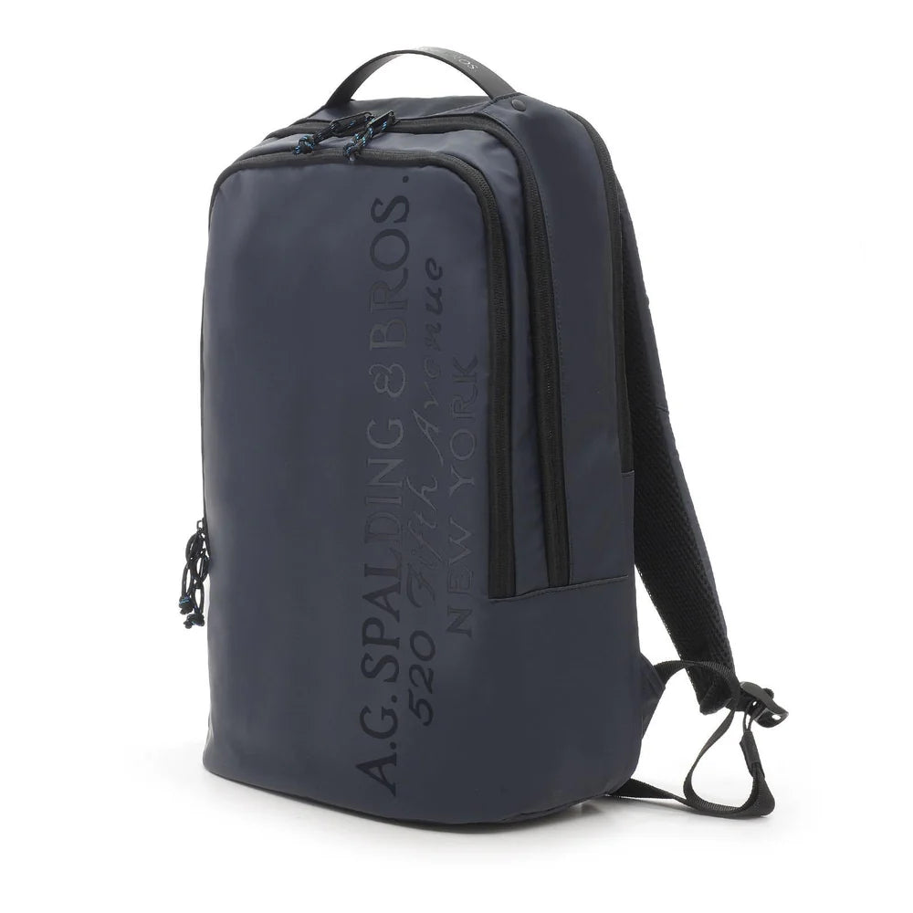 A.G. Spalding&Bros. Zaino Round Viaggio In Nylon Gommato Blu con Tasca porta pc laptop