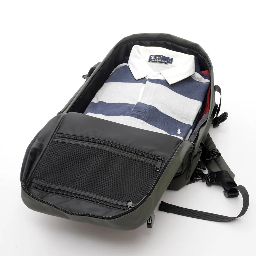 A.G. Spalding&Bros. Zaino Passport Medium in Nylon Gommato Verde Militare Uomo 309420