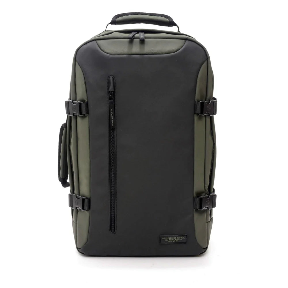 A.G. Spalding&Bros. Zaino Passport Large in Nylon Gommato Verde Militare Uomo 309424