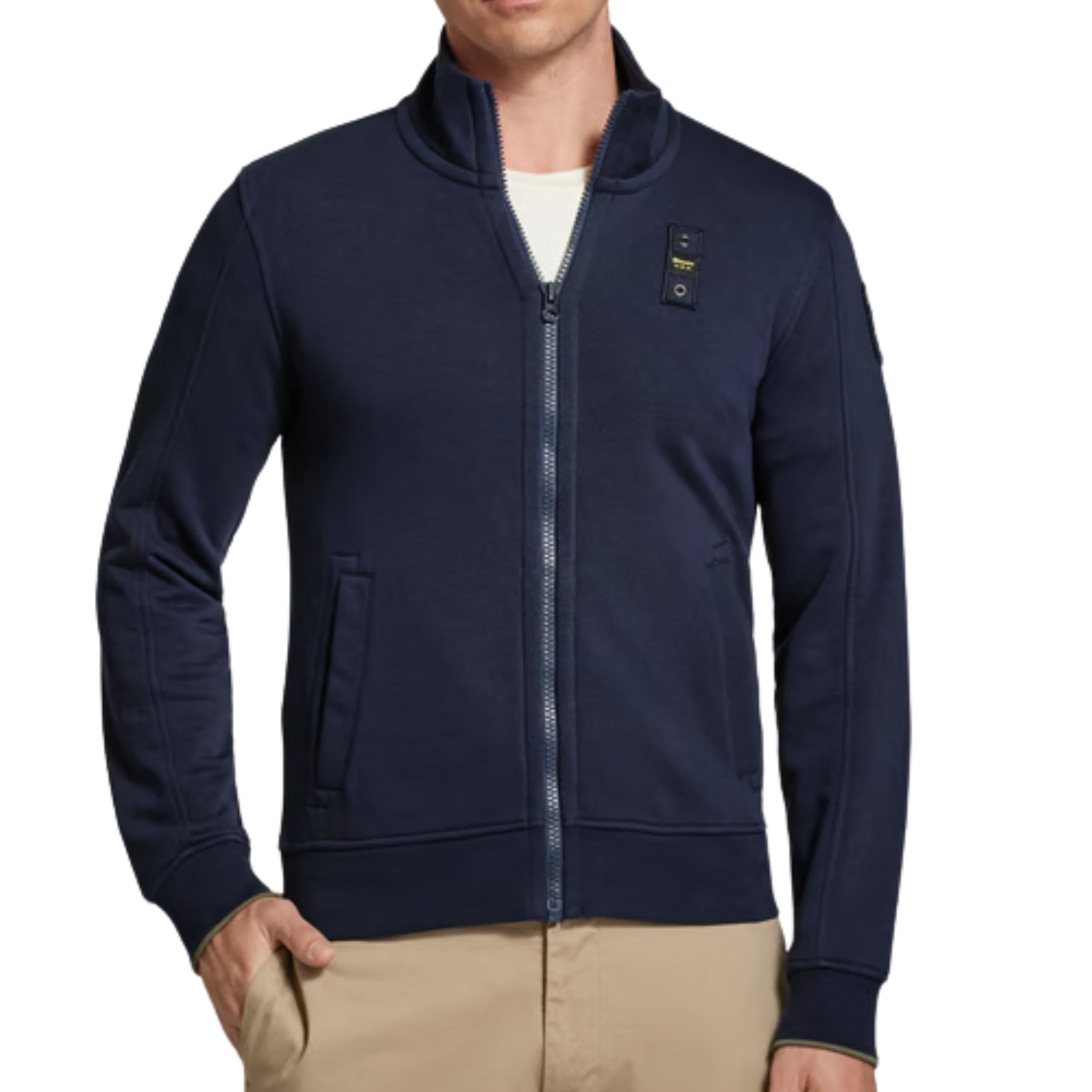 Blauer Felpa Aperta Collo Alto Blu Uomo City 01884