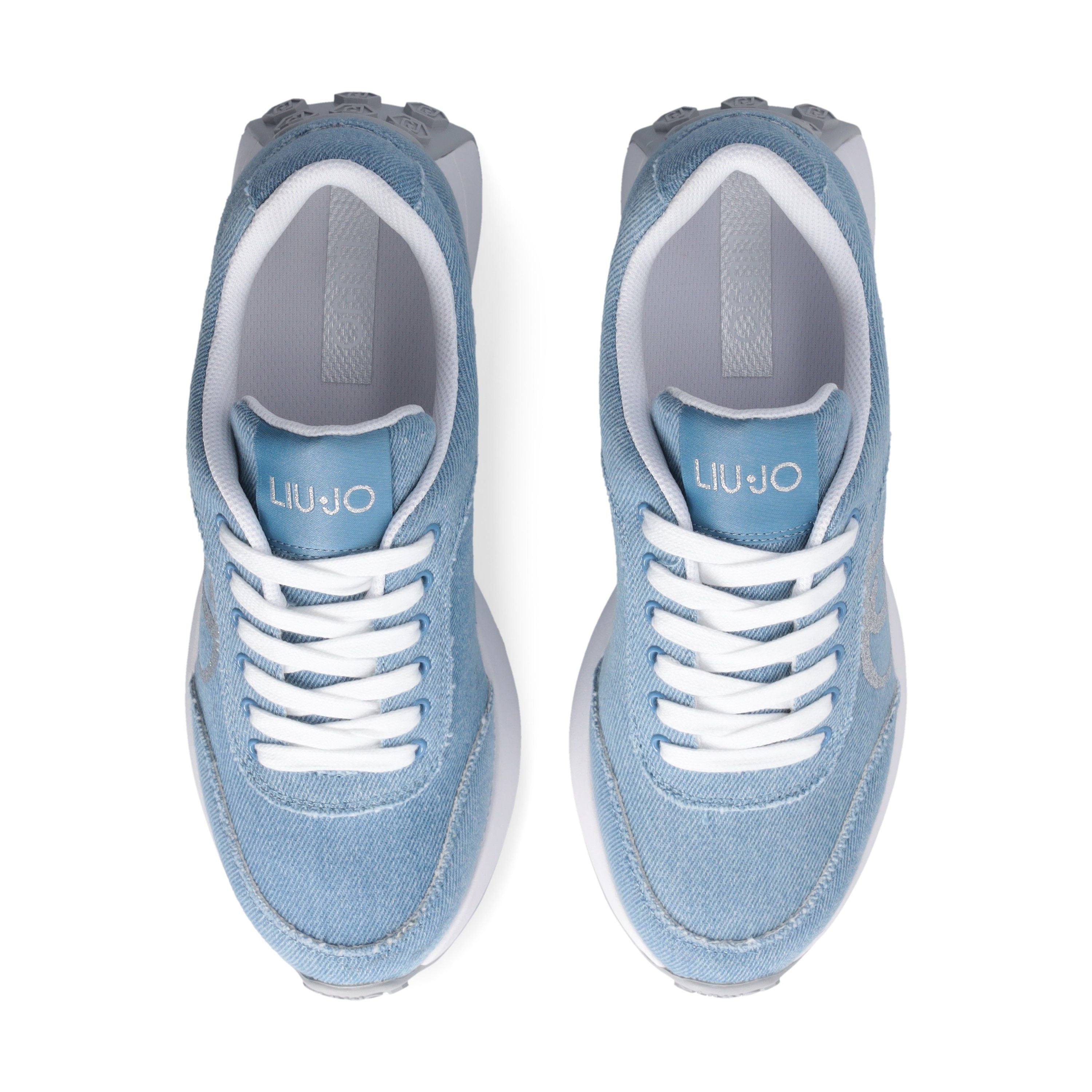 Liu Jo Scarpe Lolo 18 Sneakers con Tomaia in Tessuto Azzurro Cyan