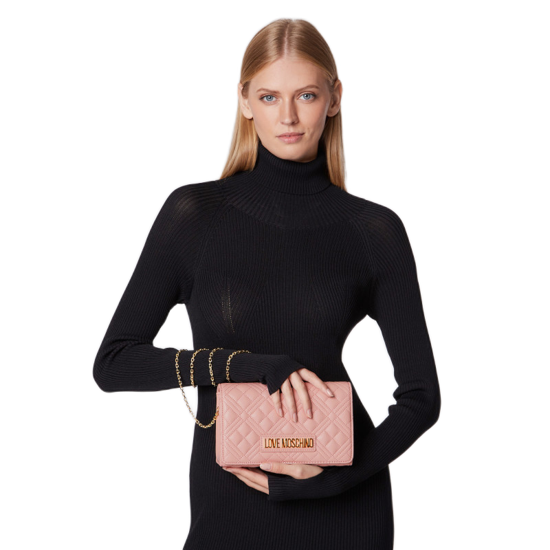 Love Moschino Borsetta Quilted da Sera Rosa