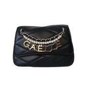 Gaelle Borsa a tracolla Mini Shoulder Strap Perle E Charms nero ecopelle