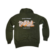 Disclaimer Felpa con Cappuccio Cotone Verde Militare Logo Graffiti Uomo 55145