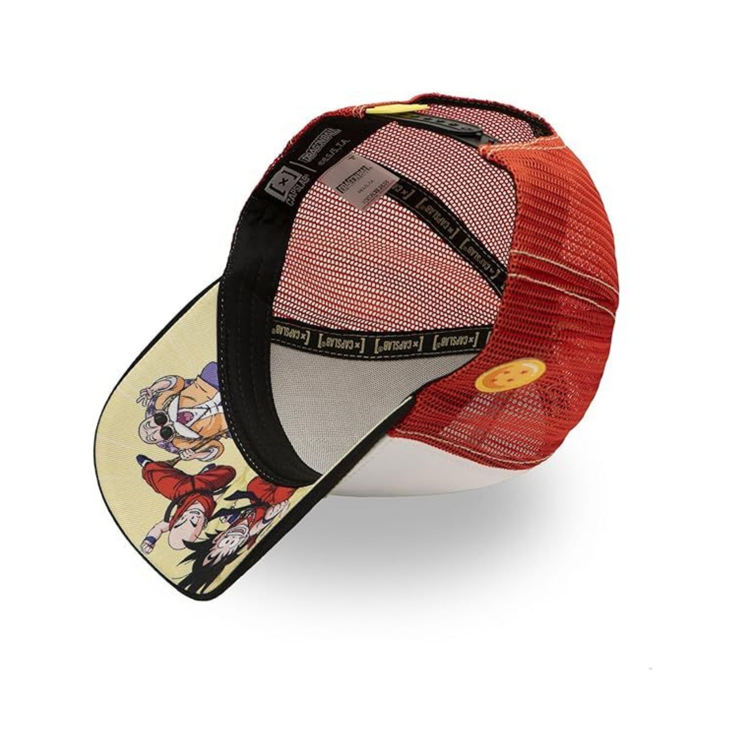 Capslab Cappellino con Visiera Collezione Dragon Ball Misto Cotone Bianco Nero Unisex