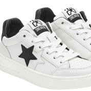 2Star Scarpe Sneakers Made in Italy artigianali New Star Pelle donna Bianco Nero