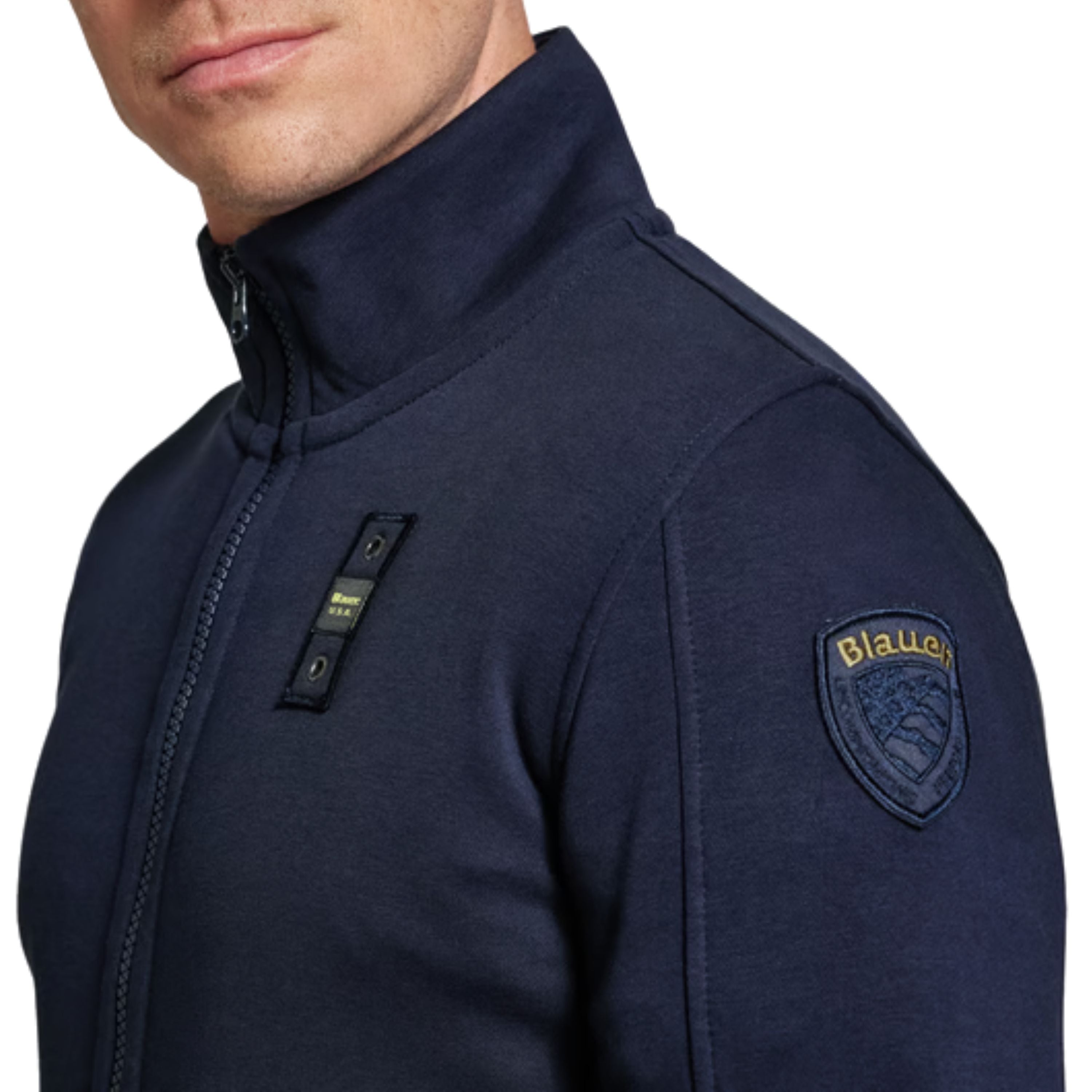 Blauer Felpa Aperta Collo Alto Blu Uomo City 01884