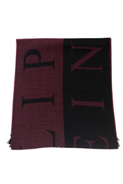 Philipp Plein Stole Logo 180x40 cm Wool Blend Purple