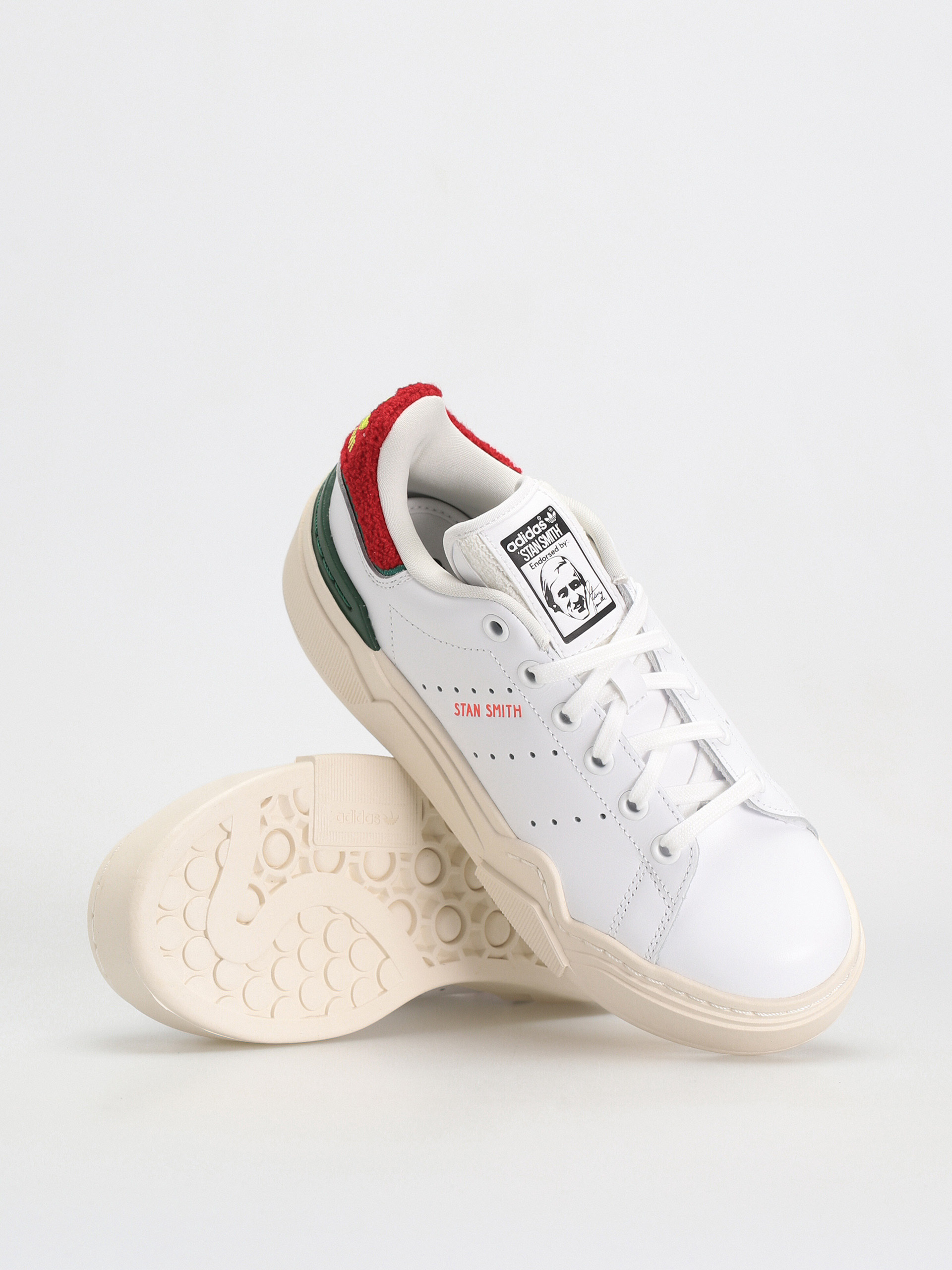 Adidas Scarpe Sneaker Stan Smith Bonega 2B W in Pelle Bianco Rosso Verde Donna