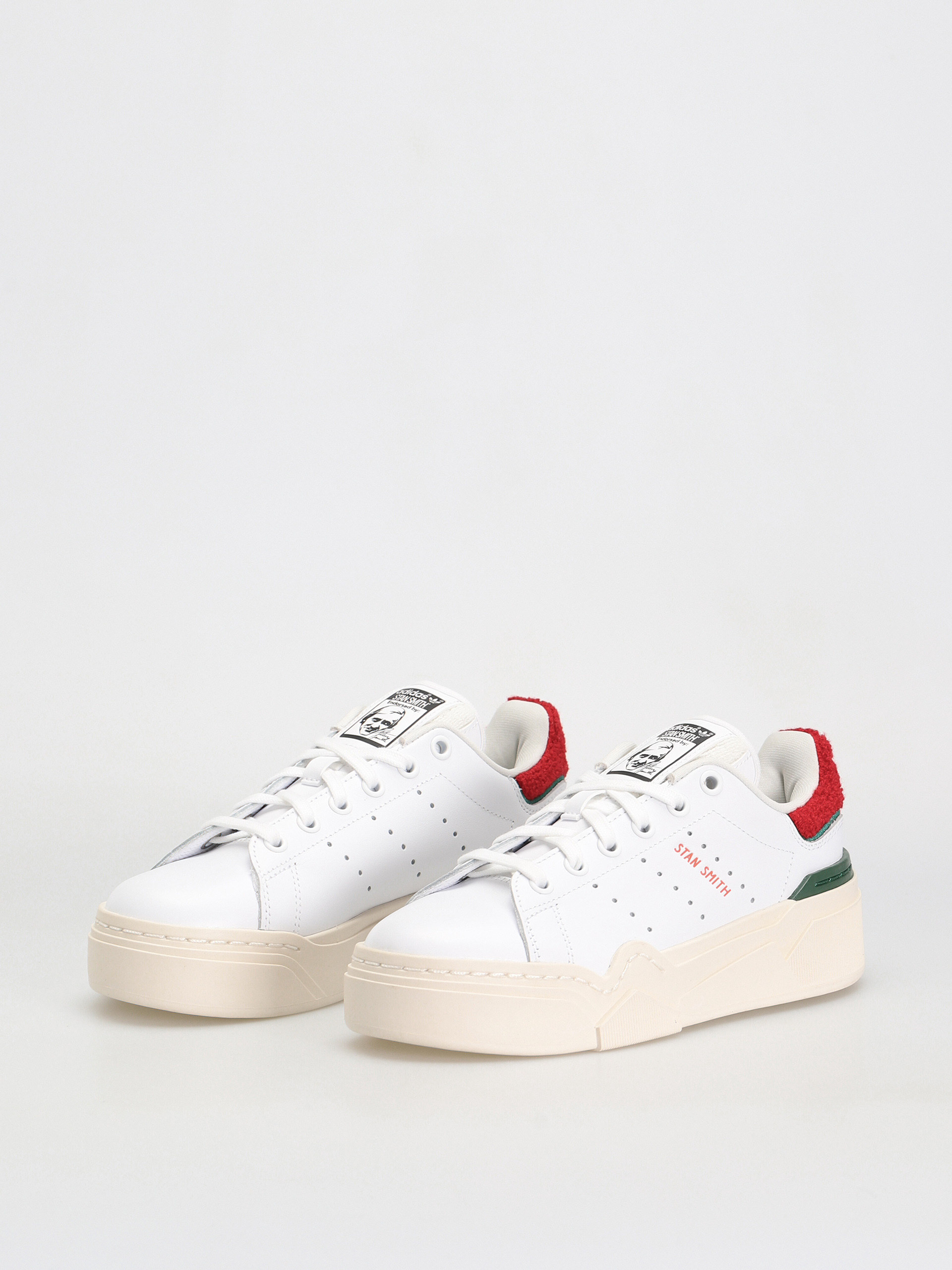 Adidas Scarpe Sneaker Stan Smith Bonega 2B W in Pelle Bianco Rosso Verde Donna
