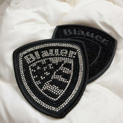 Blauer Piumino Corto Aldie Bianco Ottico Donna con Cappuccio con Pelliccia