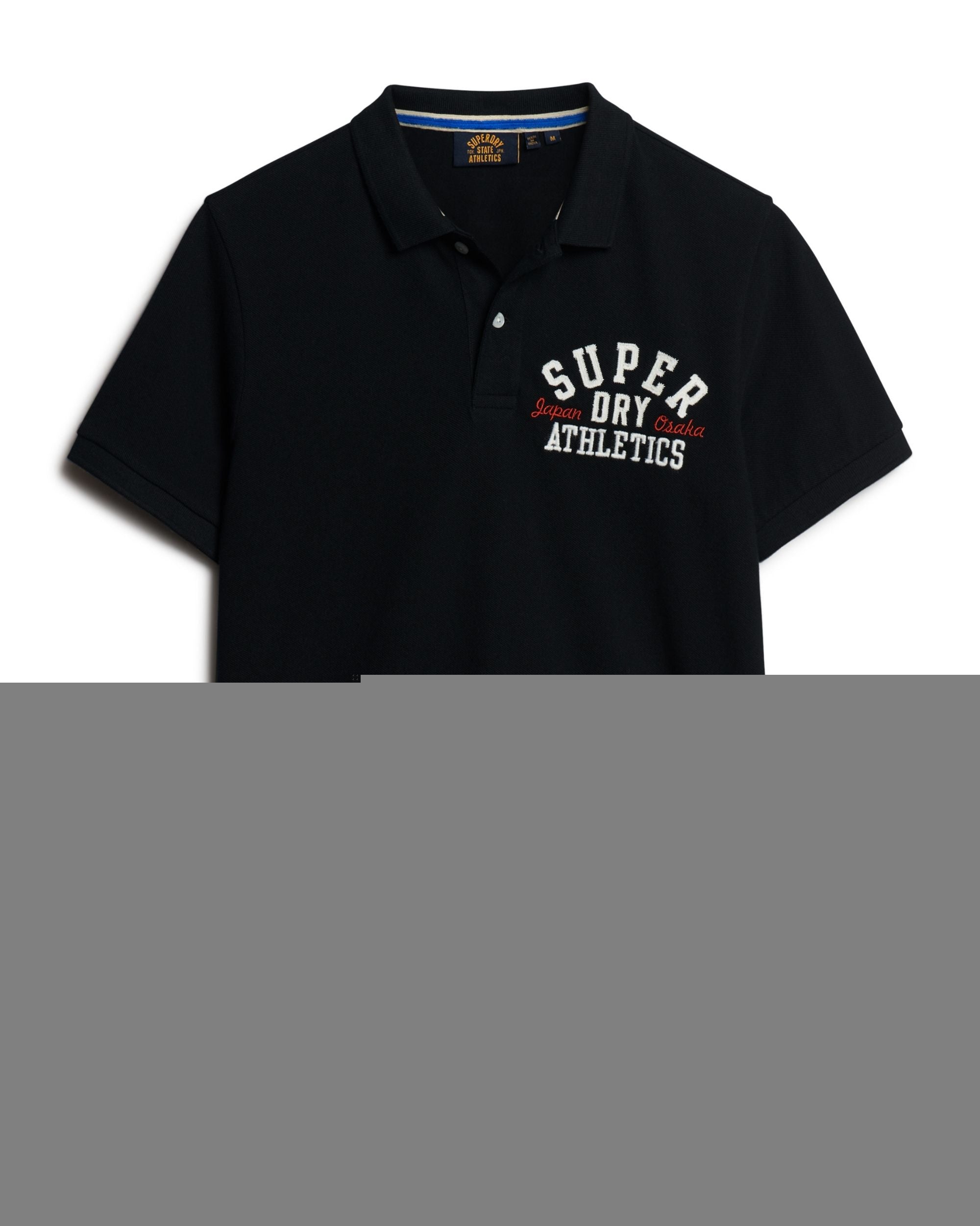 Superdry Polo Applique Classic Fit Cotone Nero