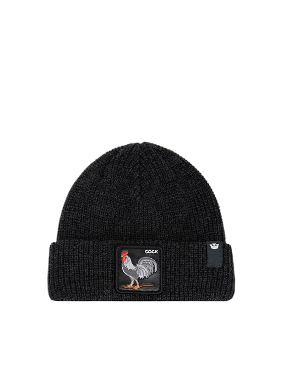 Goorin Bros. Cuffia Beanie 'Total Black Rooster' in Misto Acrilico Nero Unisex