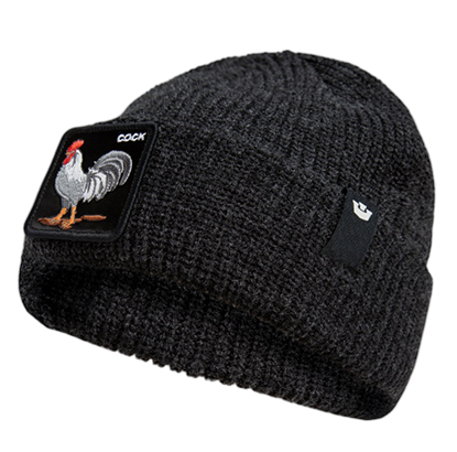 Goorin Bros. Cuffia Beanie 'Total Black Rooster' in Misto Acrilico Nero Unisex