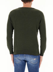 North Sails maglione misto cashmere SCOLLO V LOGO ricamo finezza 12 699776 verde forest