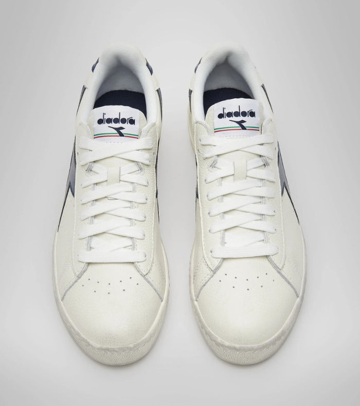 Diadora Sneakers Game L Low Waxed Pelle Bianco/Blu Mar Caspio 3