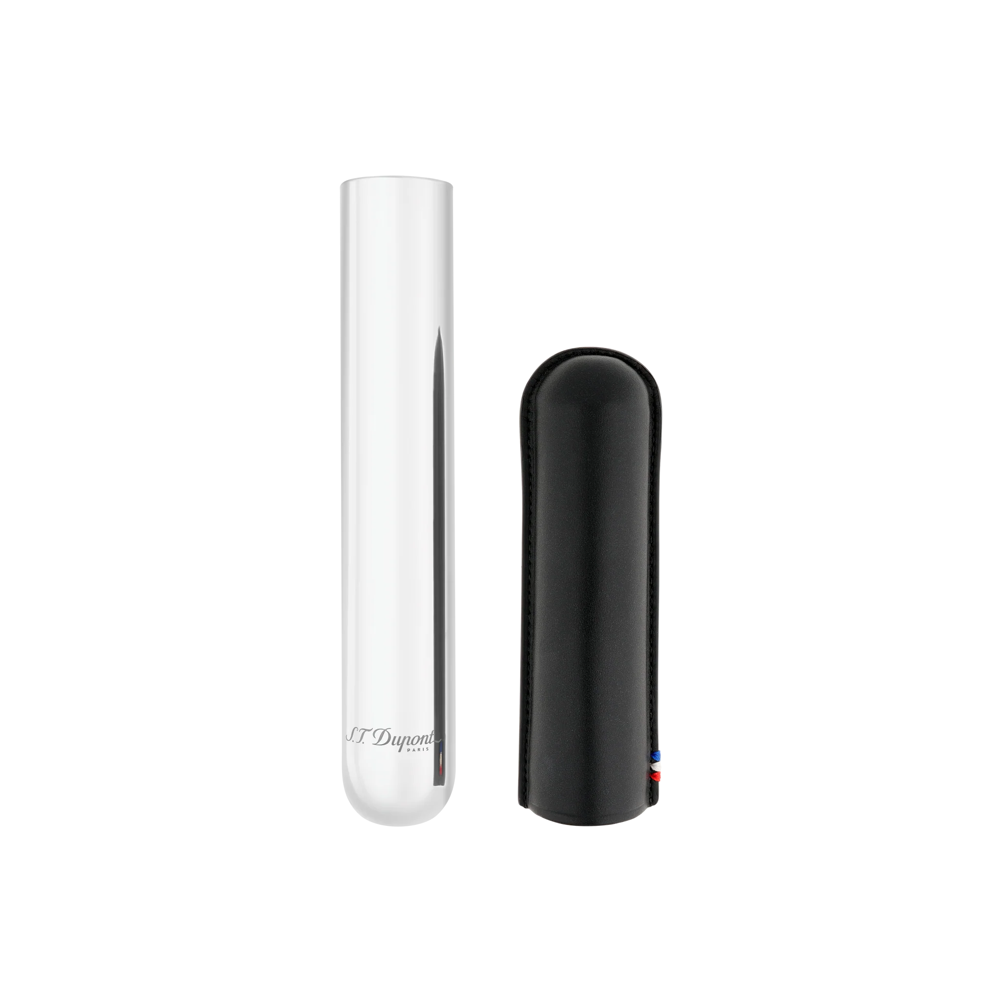 S.t.dupont Custodia 3 sigari Portasigarette In Pelle Cigarillos nero black 183160