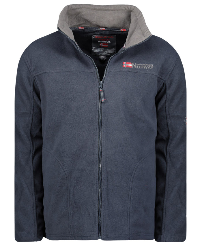 Geographical Norway Full Zip Long Sleeve Pile, Removable Hood From Collar Blue Men 1