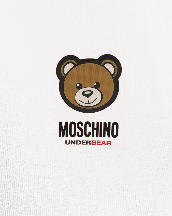 Moschino Underbear Logo Stretch Jersey Cotone Bianco 5