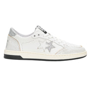 2Star Scarpe Sneakers Made in Italy artigianali Week Star Pelle Bianco Argento
