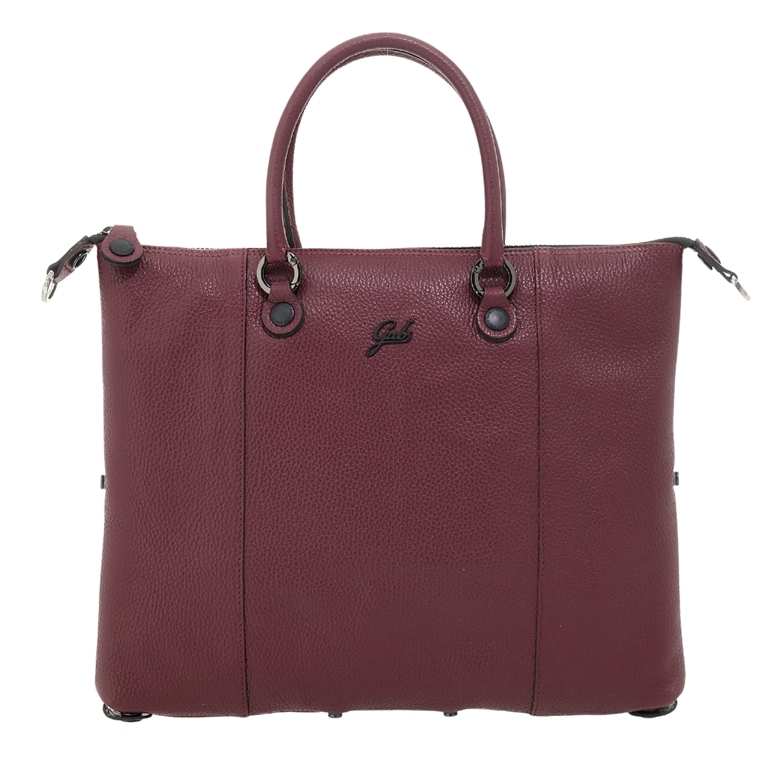 Gabs G3 Plus M Borsa Zaino Trasformabile Hobo Shopper Tote Bauletto in Pelle Bordeaux Chianti