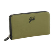 Gabs Portafoglio con portamonete e slot card con zip in Pelle Gmoney17 Bull Black Verde prezzemolo