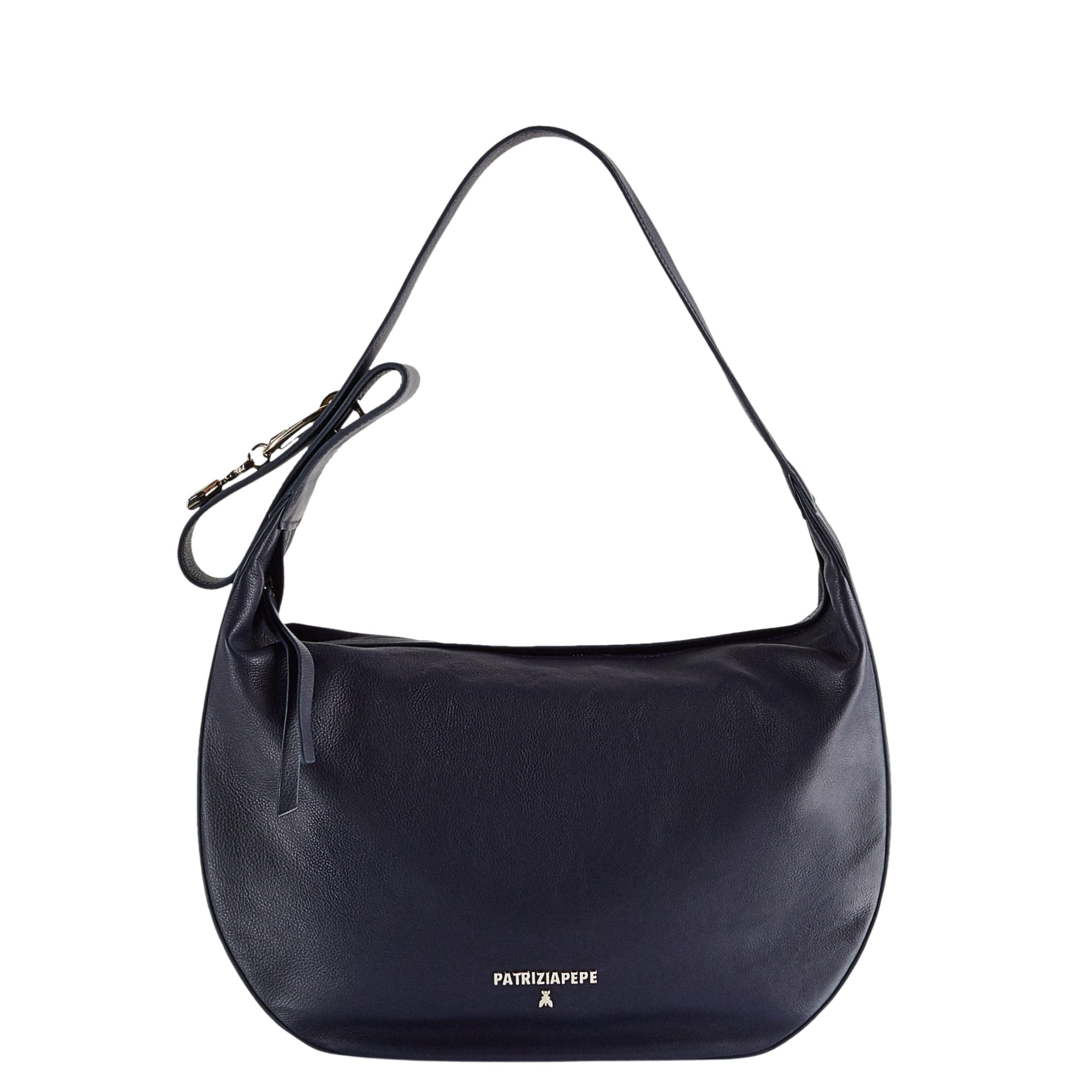 Patrizia Pepe Borsa a Spalla Hobo in Pelle Nero Donna 8B0278