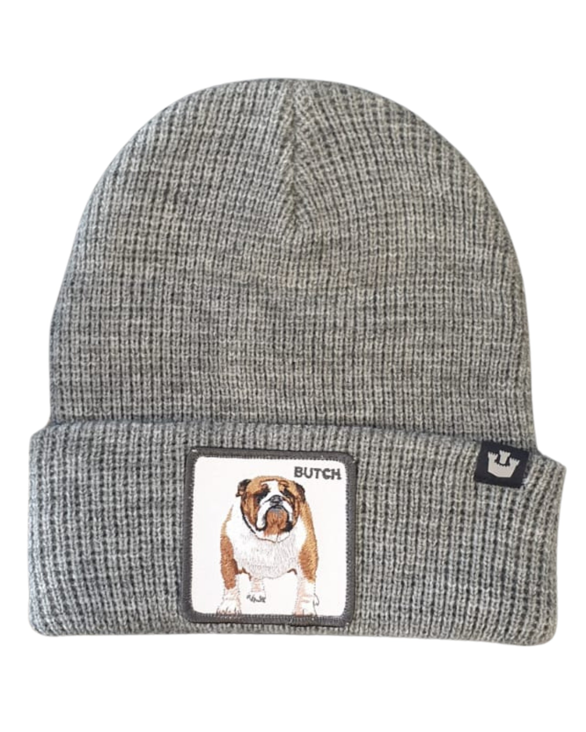 Goorin Bros. Cappello Beanie Hat Cuffia Con Patch Frontale E Logo Su Lato Grigio Unisex