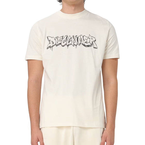 Disclaimer T-Shirt in Jersey 54521 Bianco Latte Uomo