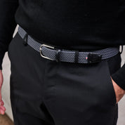 La Boucle cintura intrecciata con fibbia in metallo premium box regalo Harvard grigio scuro